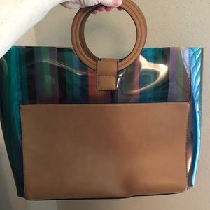 Vince Camino clear stripe handbag